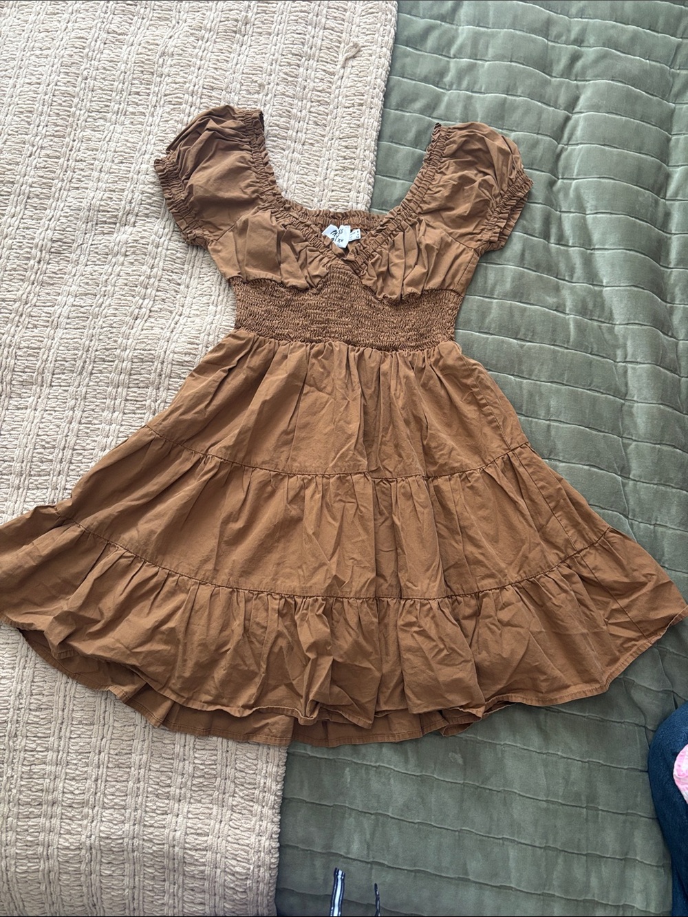 Princess Polly Brown Tiered Ruffle Dress